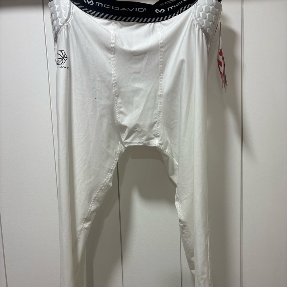 McDavid Padded Athletic Compression Pants White Mens Size XL NWT Hex Basketball